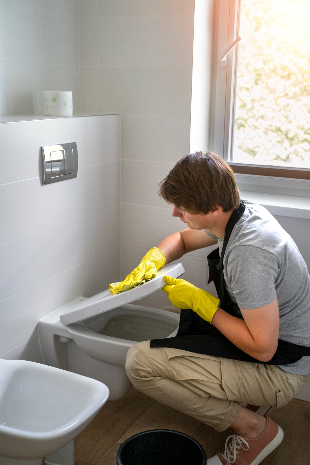 cleaning toilet pipes