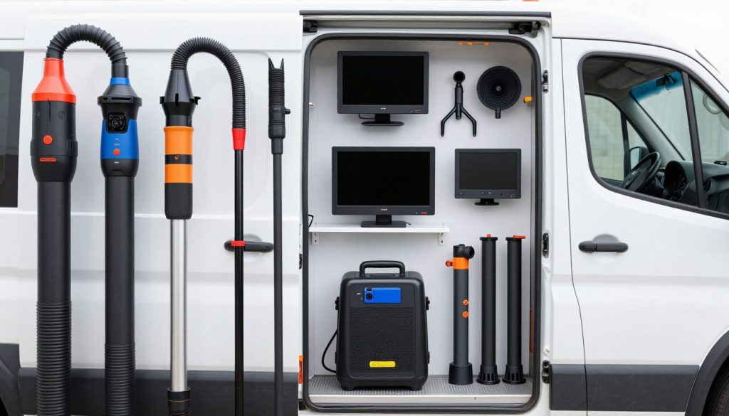 Modern plumbing diagnostic and repair equipment
