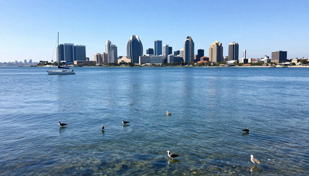 San Diego Bay showing marine environment requiring protection